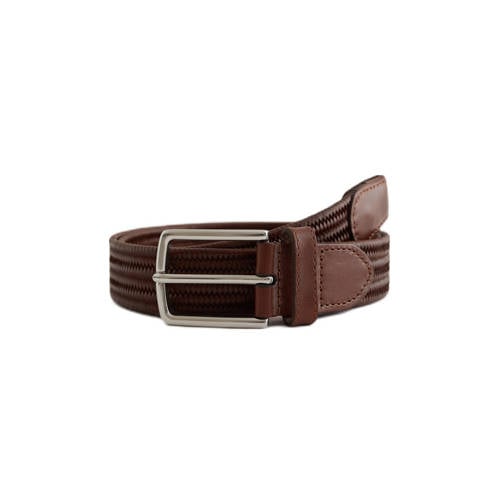 WE Fashion leren riem donkerbruin afbeelding