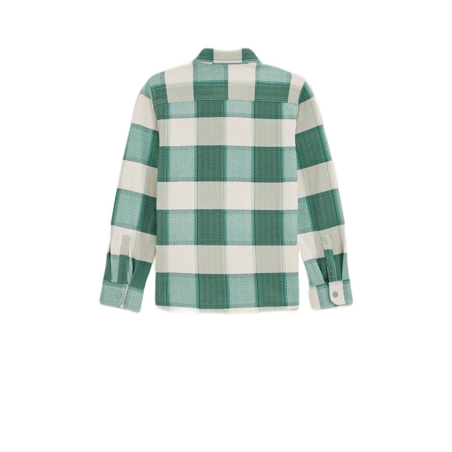 WE Fashion Blue Ridge geruit overhemd groen ecru