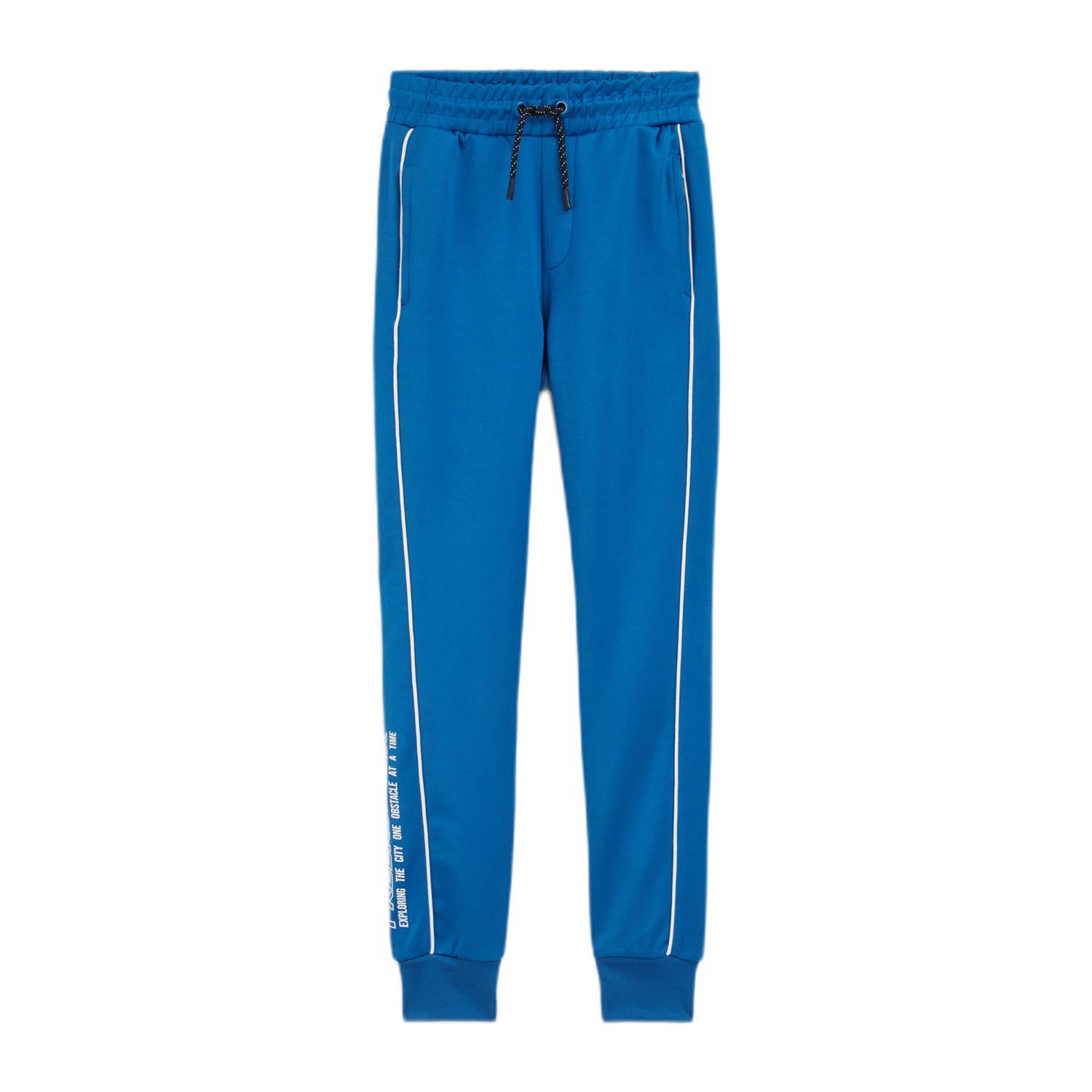 WE Fashion joggingbroek blauw Jongens Polyester Effen 110