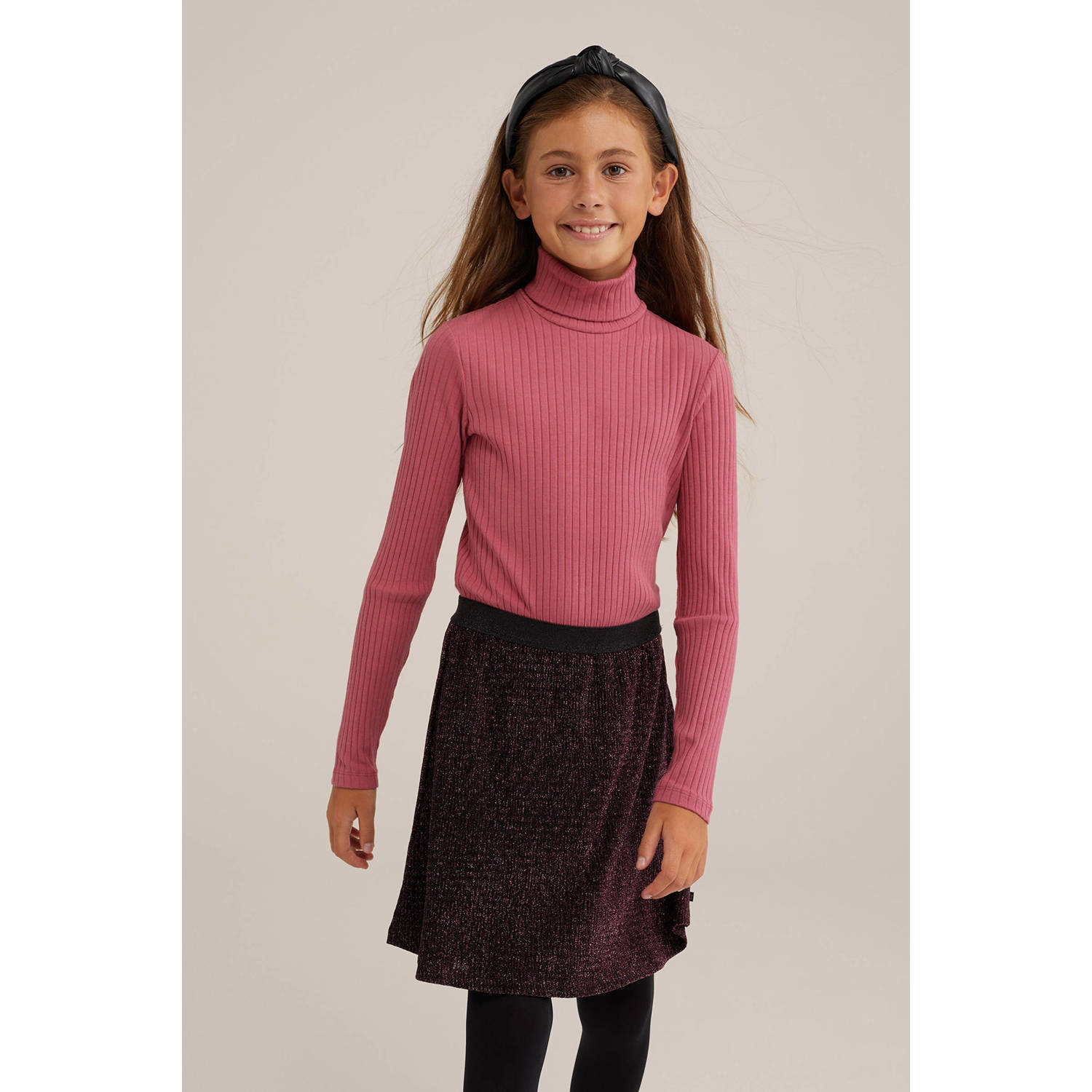WE Fashion jurk roze donkerrood