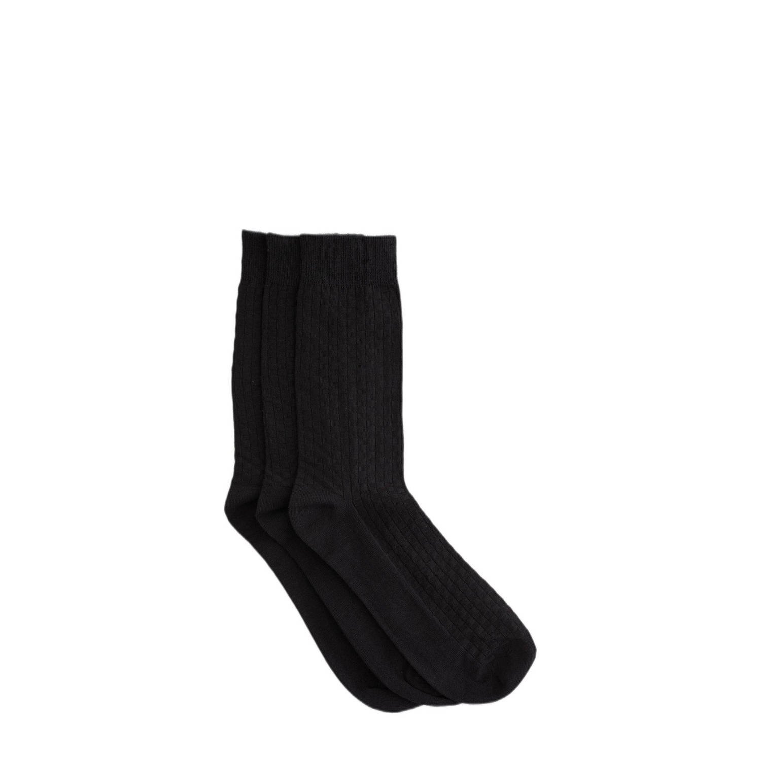 WE Fashion sokken set van 3 zwart