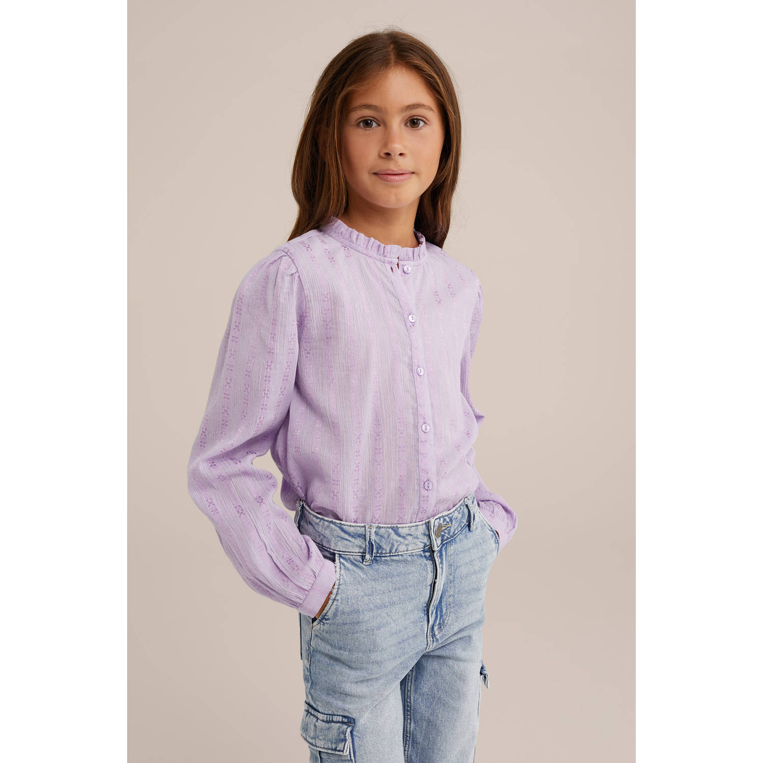 WE Fashion gestreepte blouse lila