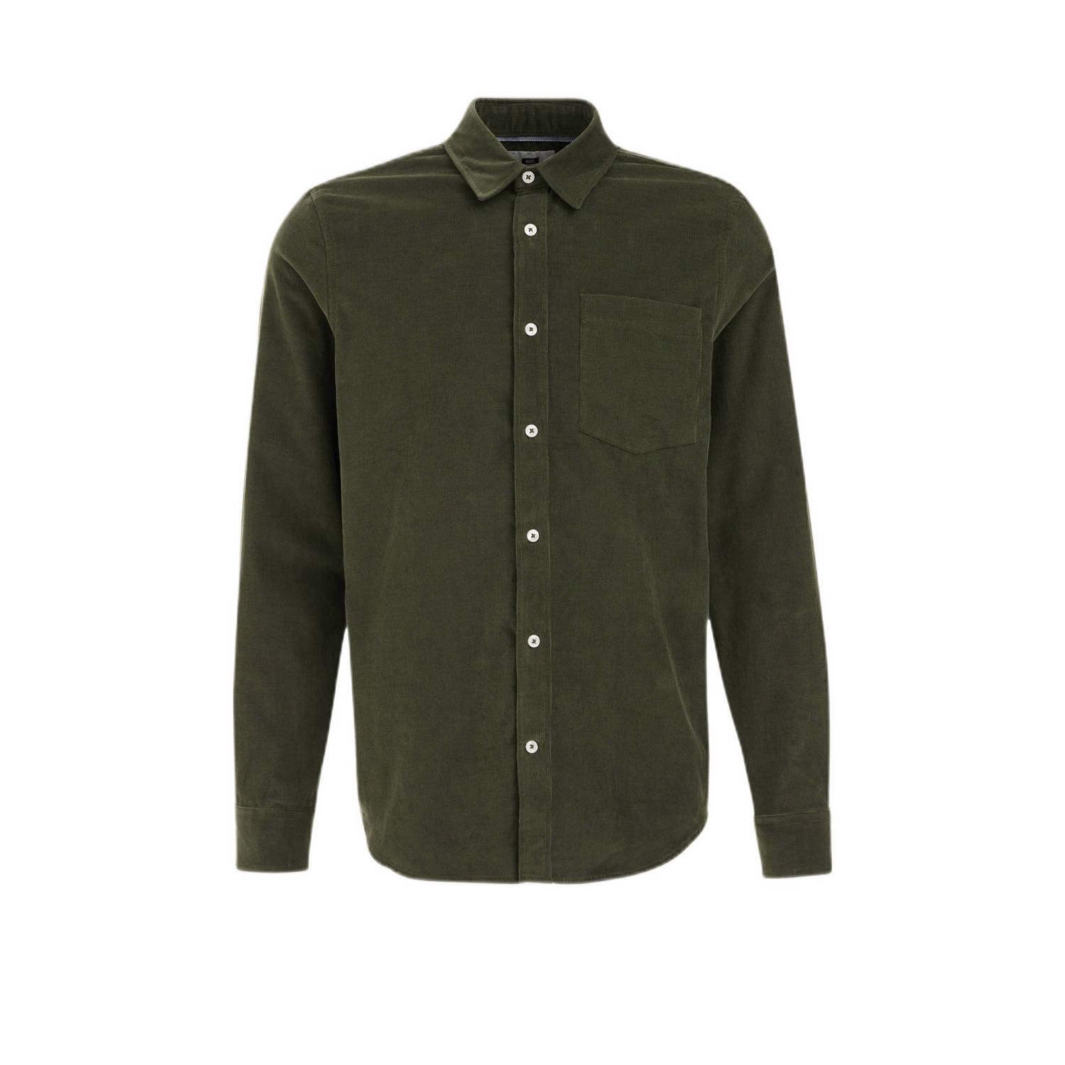 WE Fashion corduroy regular fit overhemd thyme