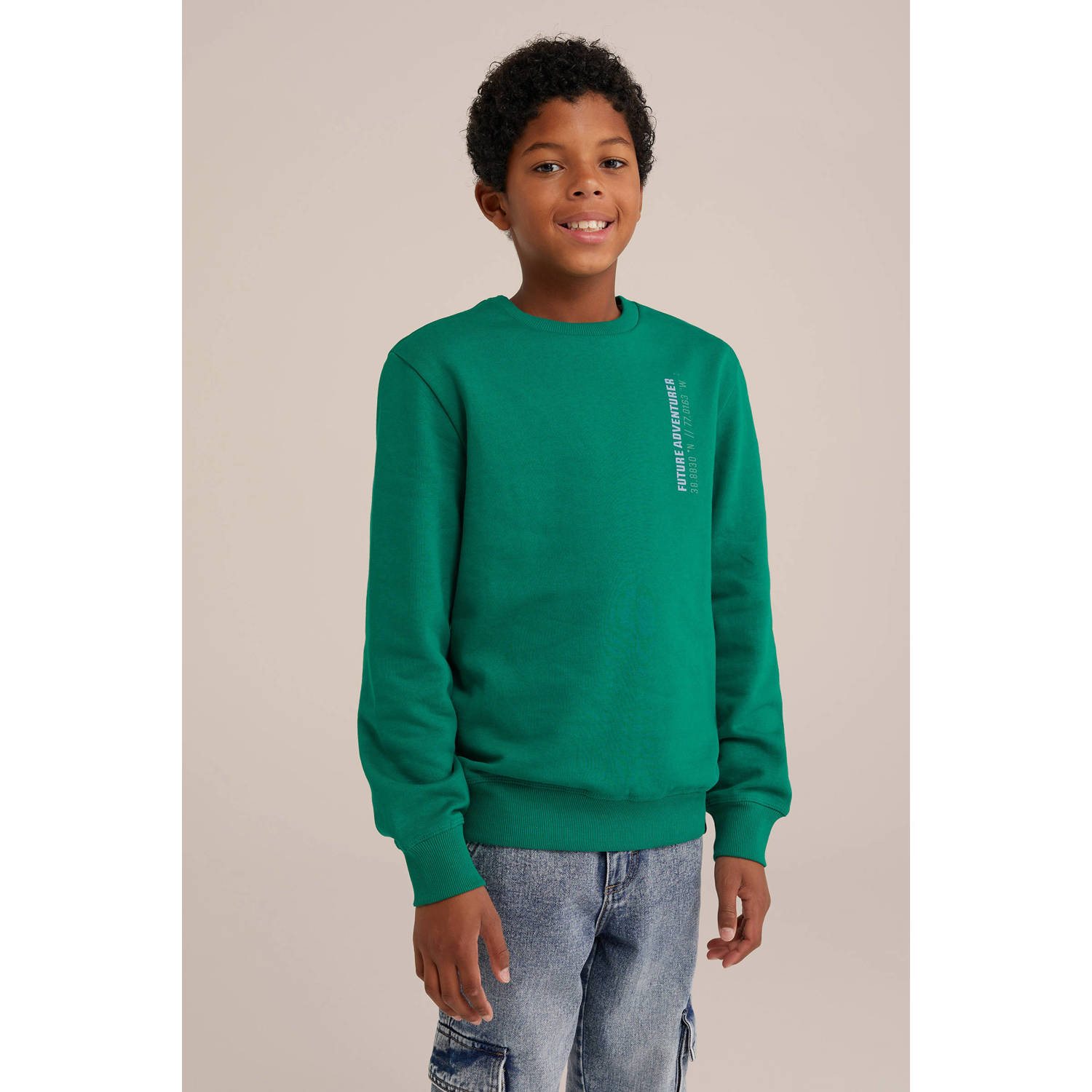 WE Fashion Blue Ridge sweater groen