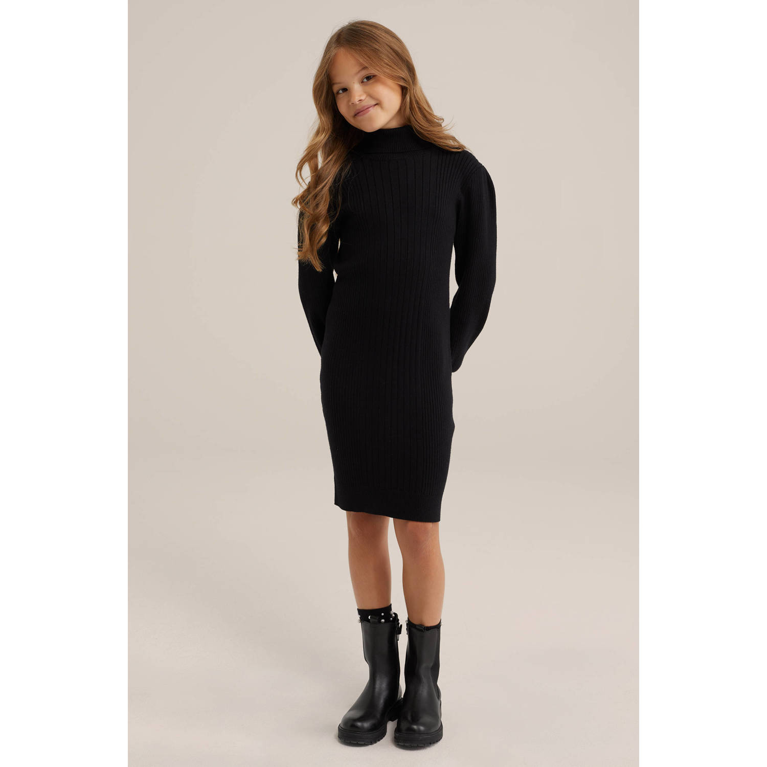 WE Fashion bodycon jurk zwart
