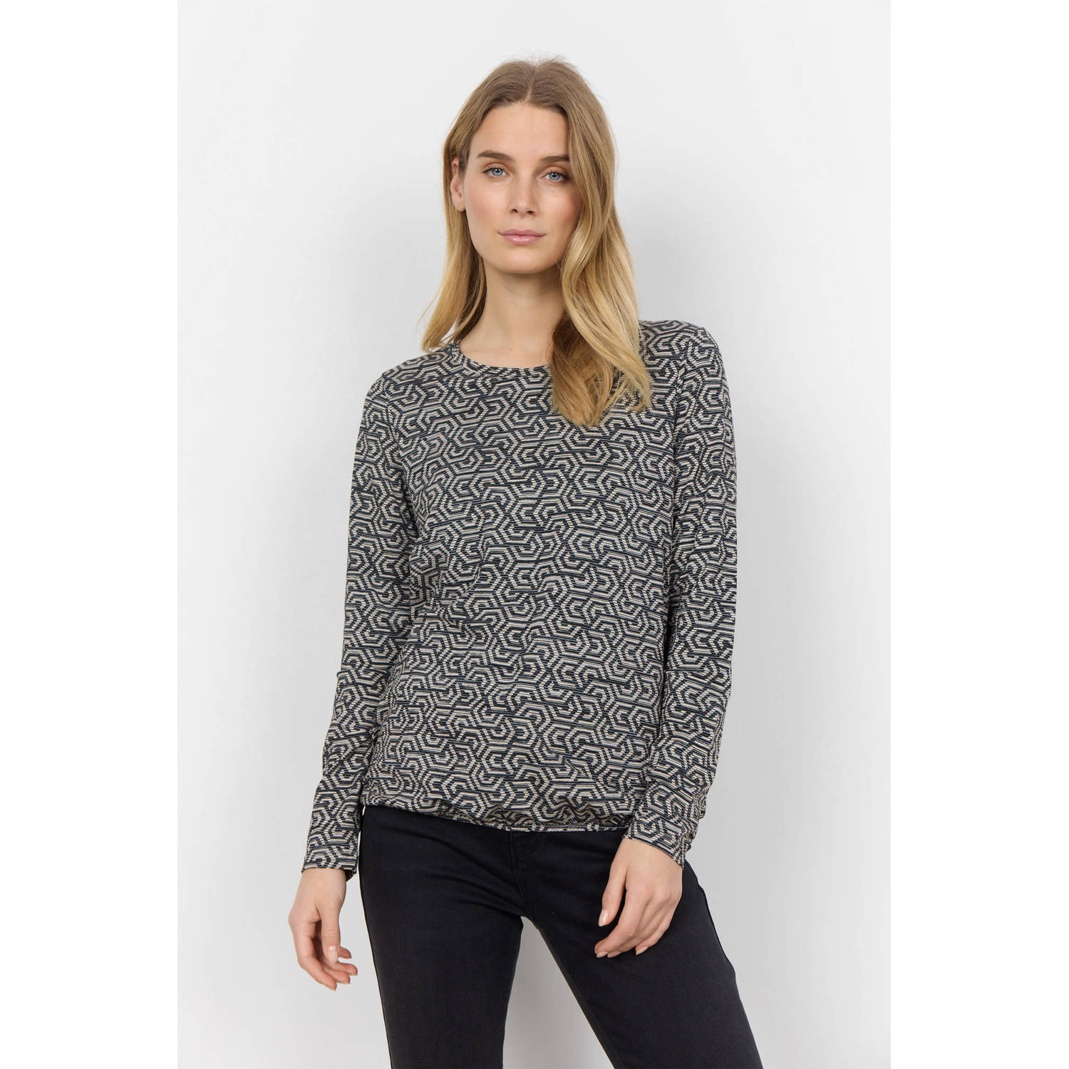Soyaconcept Geometrisch Print Shirt Zwart Black Dames