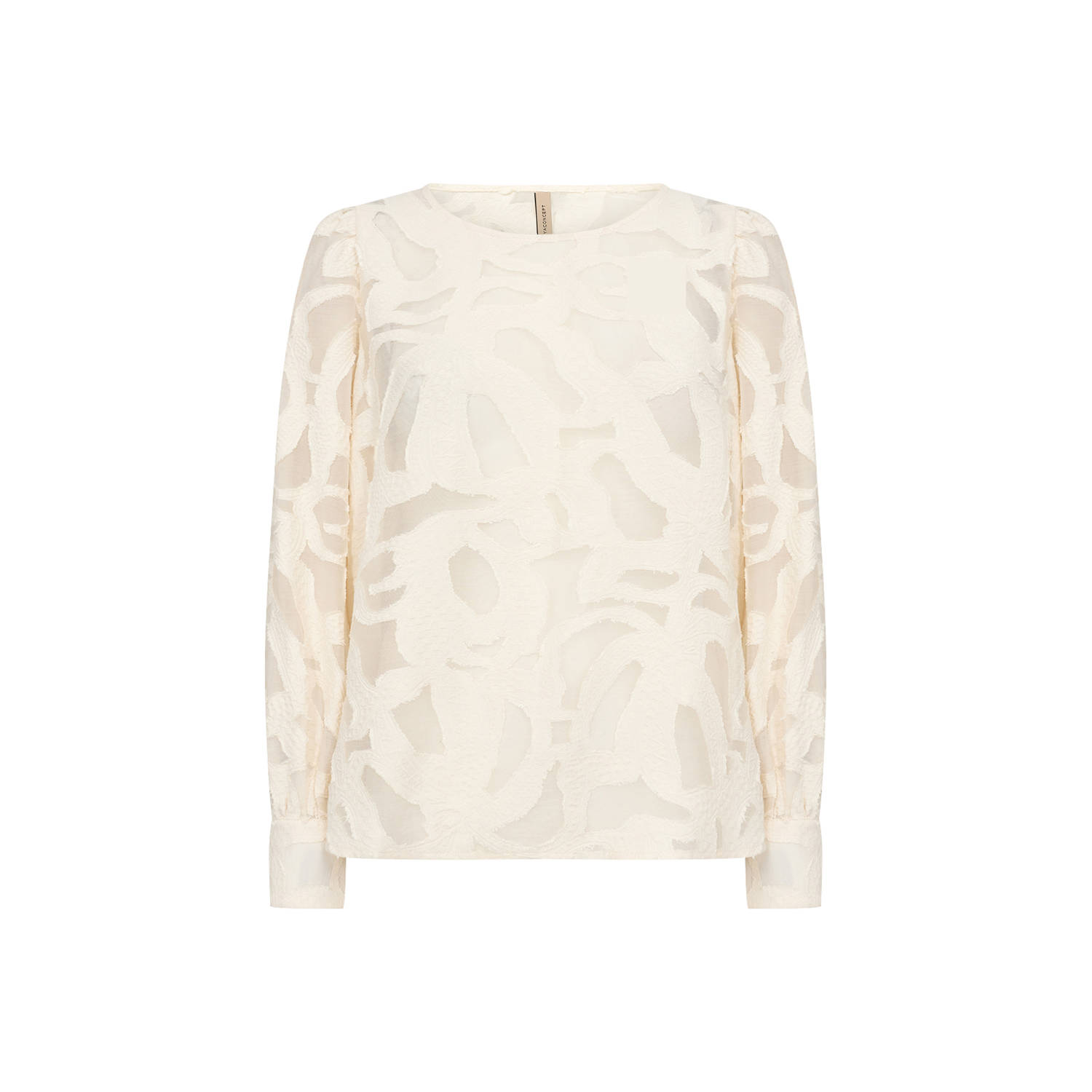 Soyaconcept semi-transparante top met all over print ecru