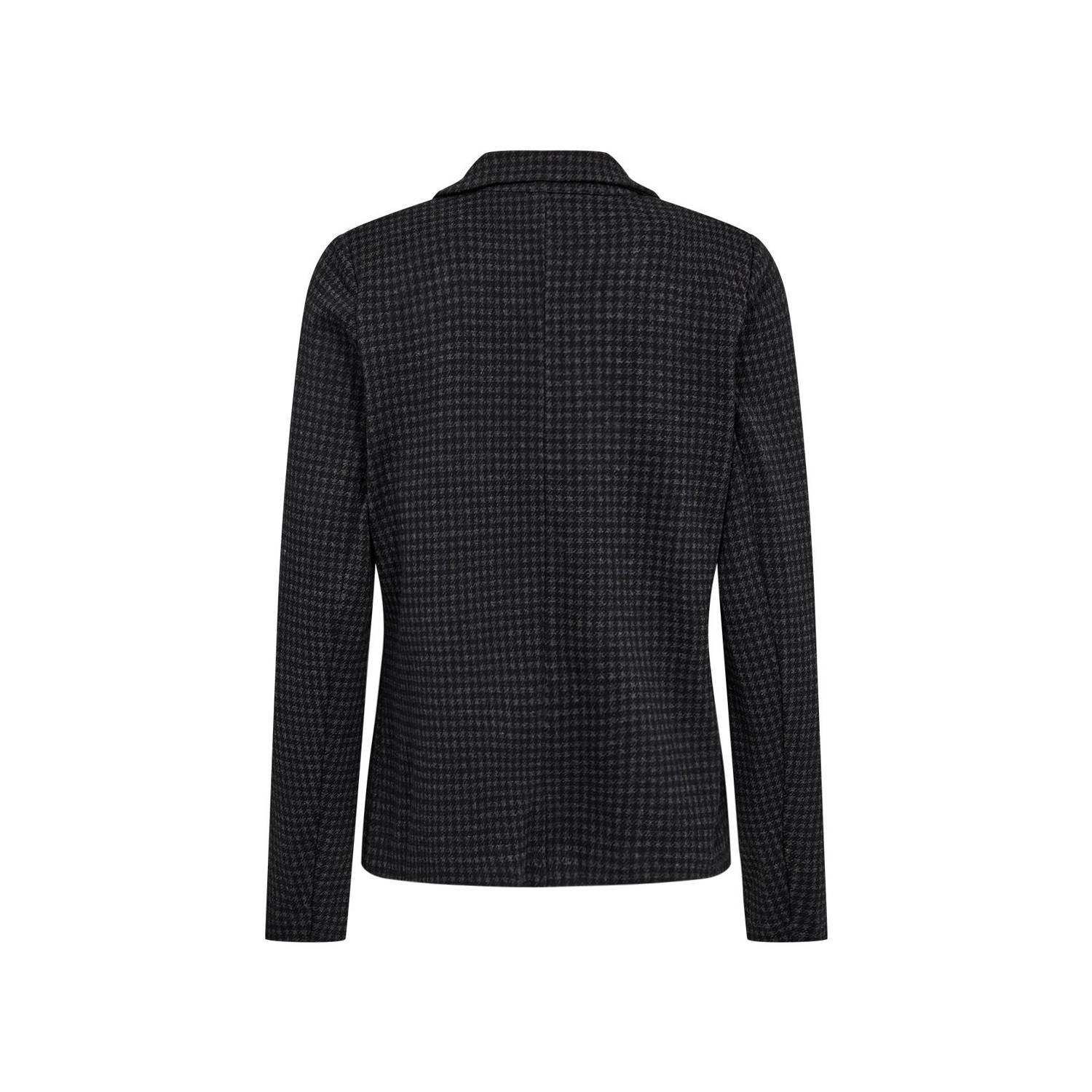 Soyaconcept rechtvallende blazer met pied-de-poule zwart grijs