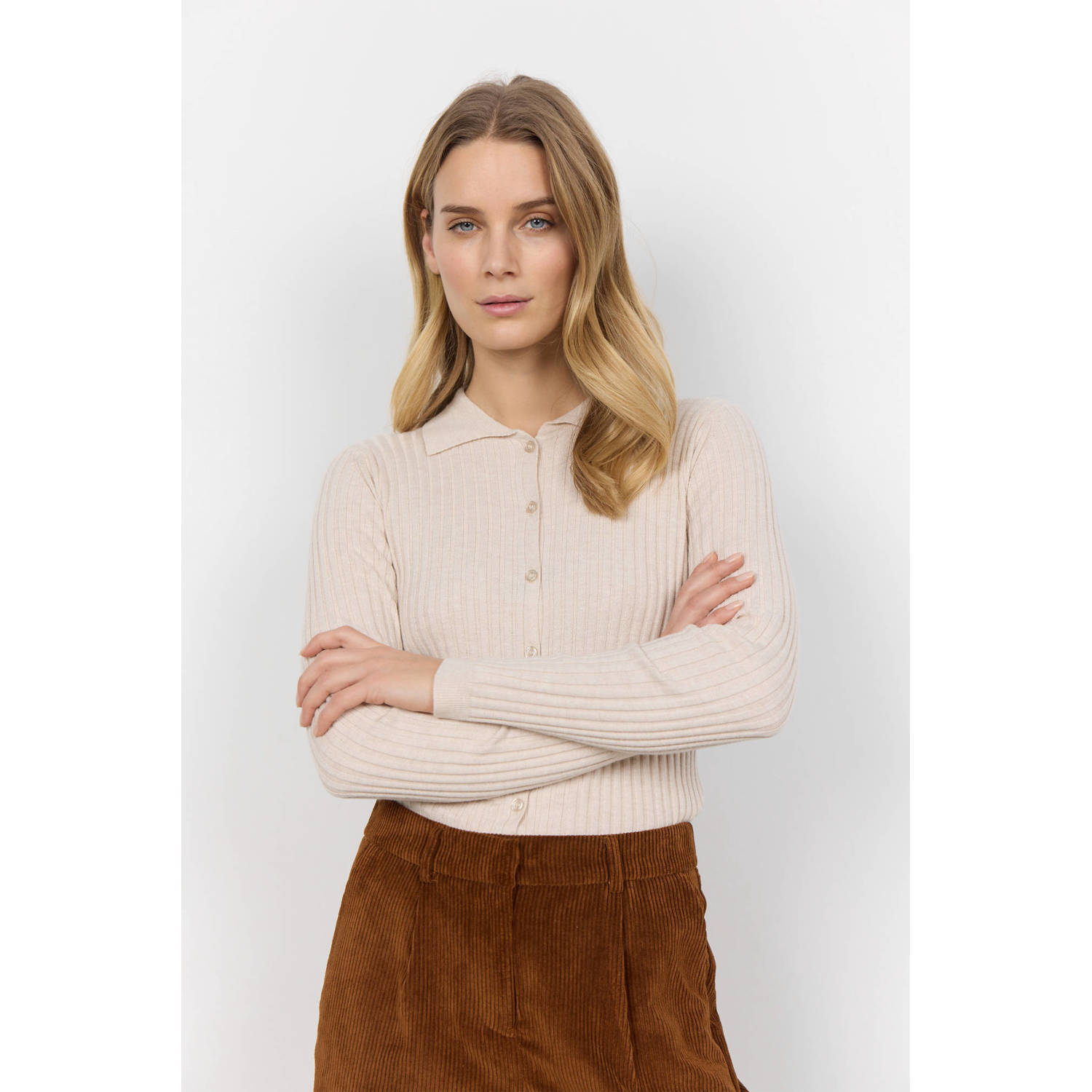 Soyaconcept rib gebreide top FETIMA ecru