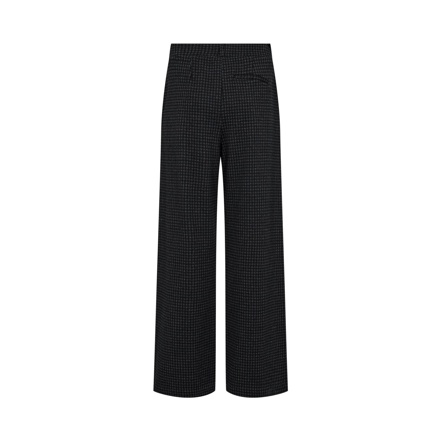 Soyaconcept high waist wide leg broek met pied-de-poule zwart grijs