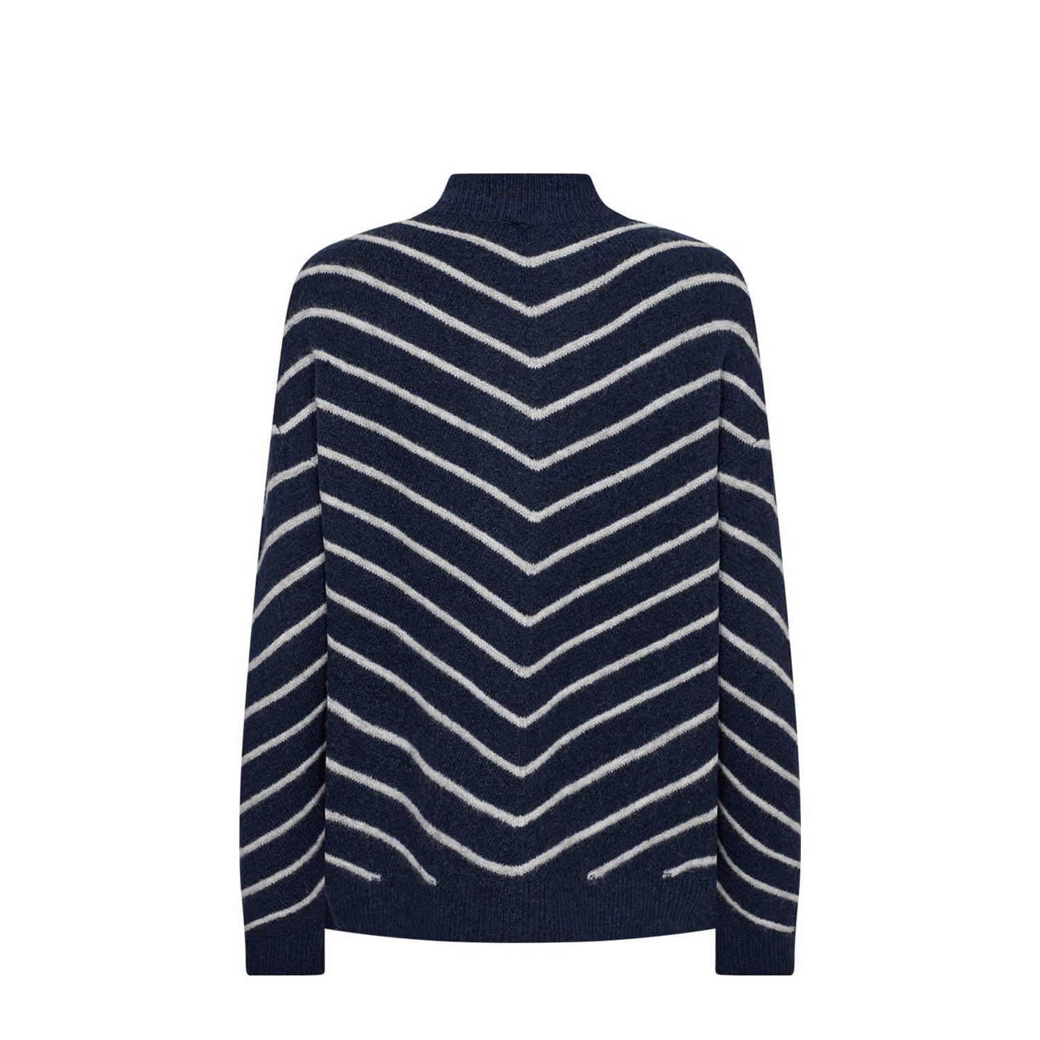 Soyaconcept gebreide trui NESSIE donkerblauw wit