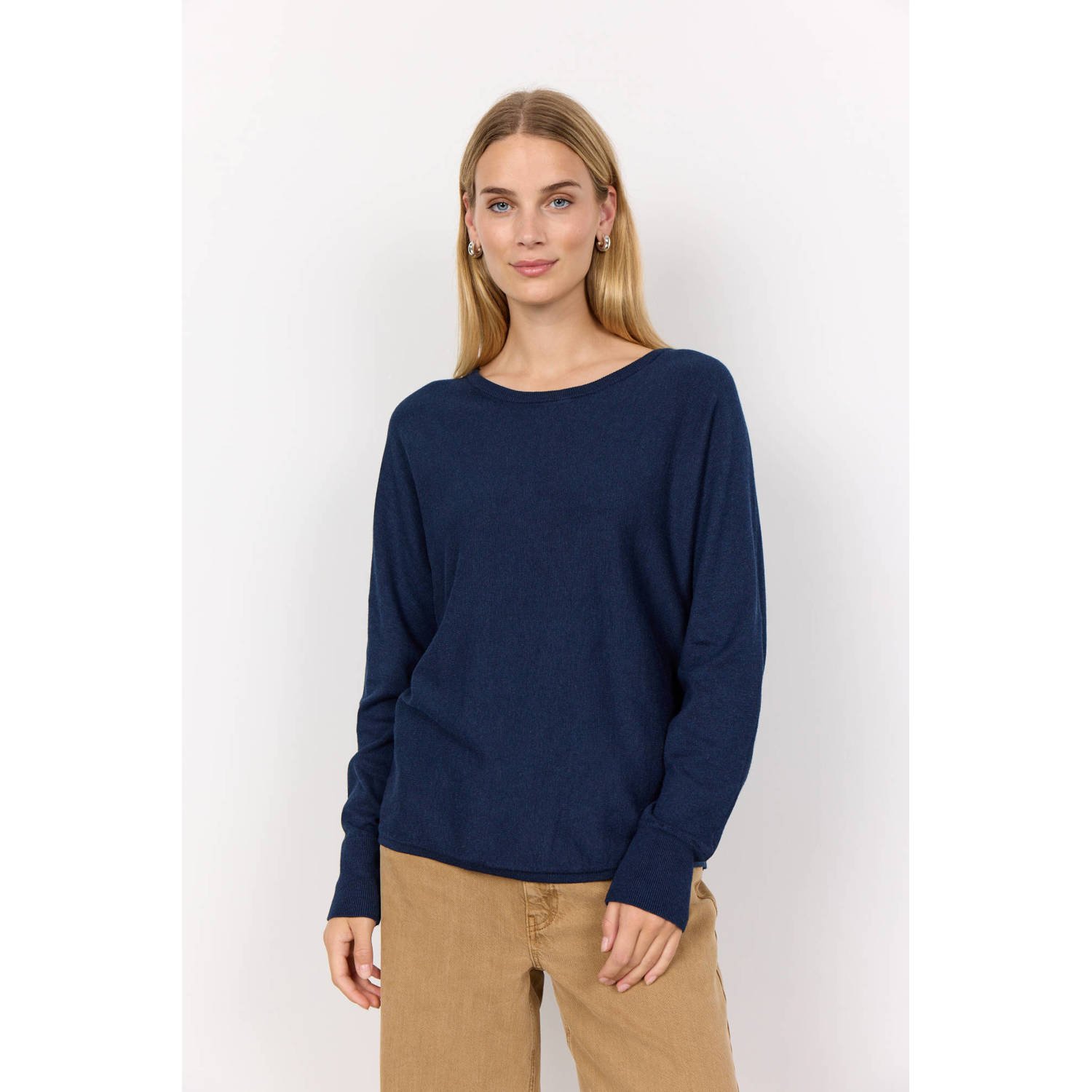 Soyaconcept gebreide trui donkerblauw