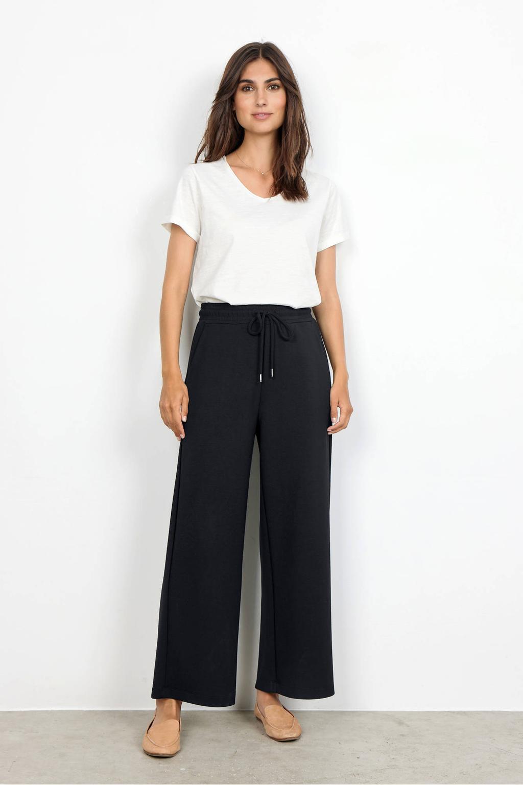 Soyaconcept wide leg relaxed fit broek BANU zwart