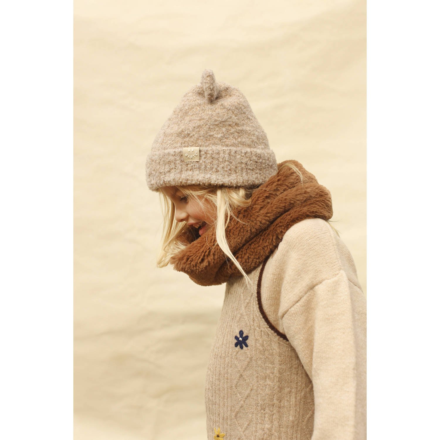 Barts muts beige met oren