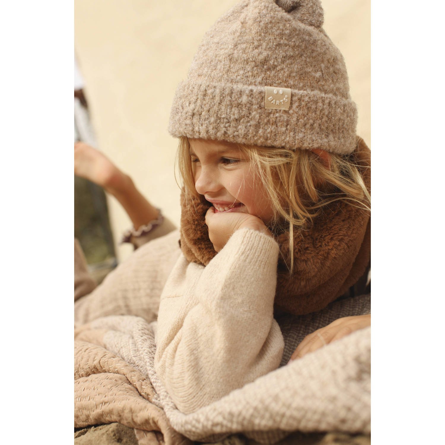 Barts muts beige met oren
