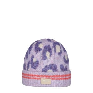 muts met panterprint lila