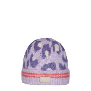 muts met panterprint lila