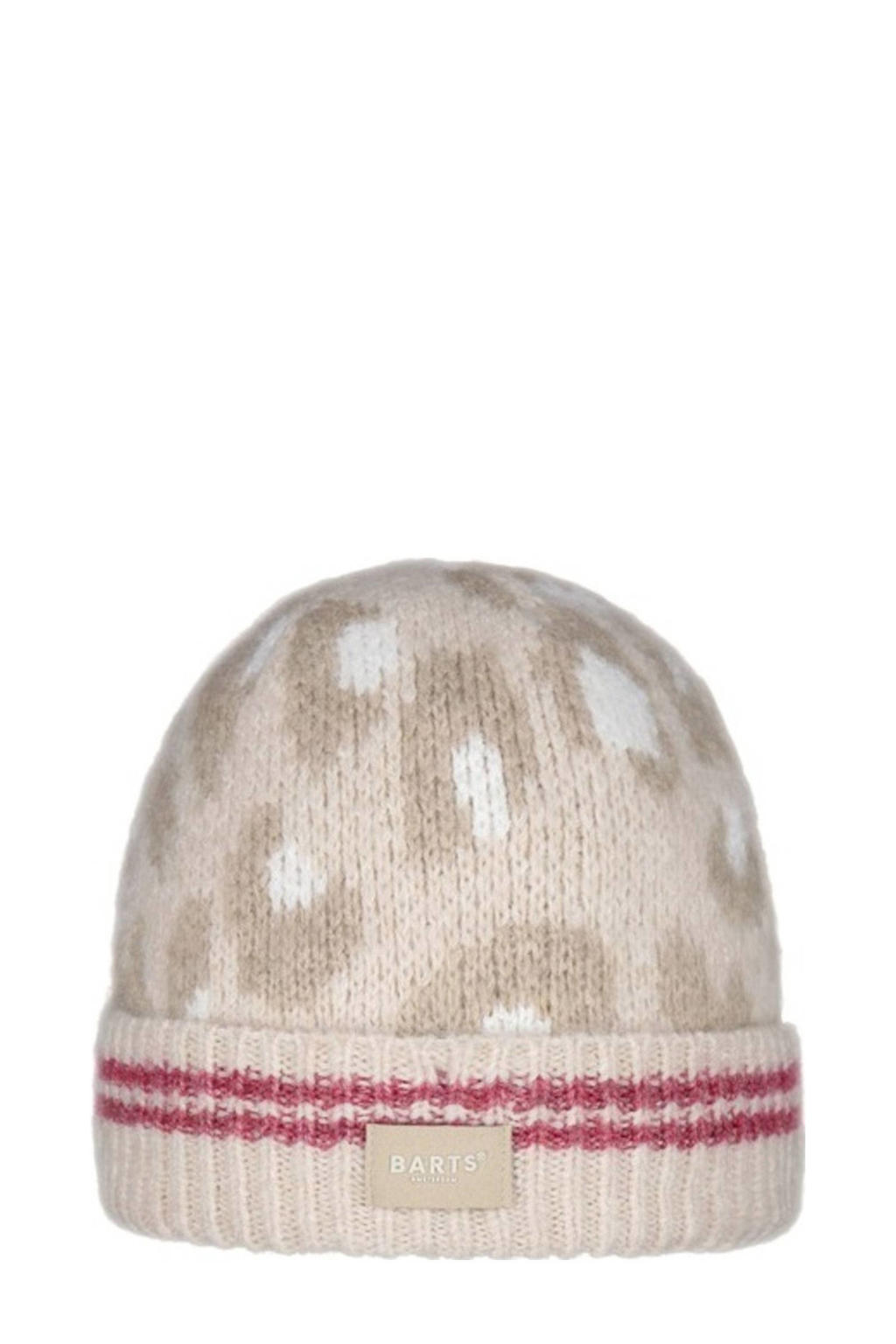 Barts muts met panterprint beige