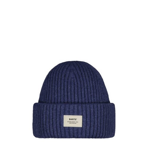 Barts gebreide muts donkerblauw afbeelding