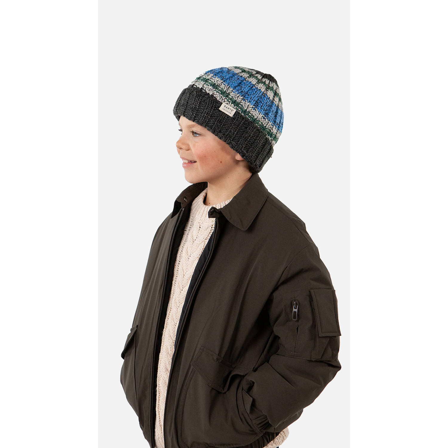 Barts muts blauw grijs