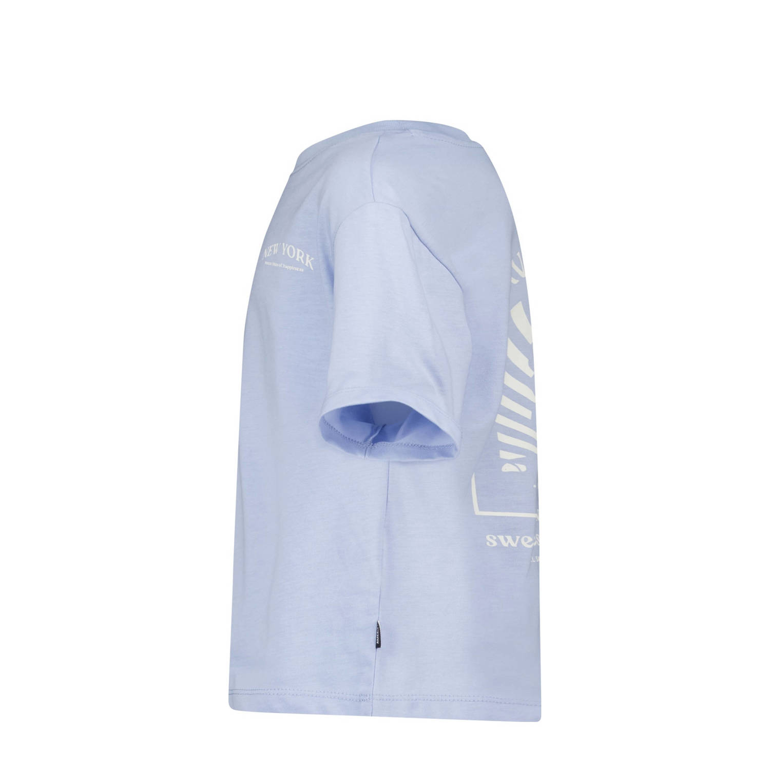 America Today T-shirt met backprint babyblauw