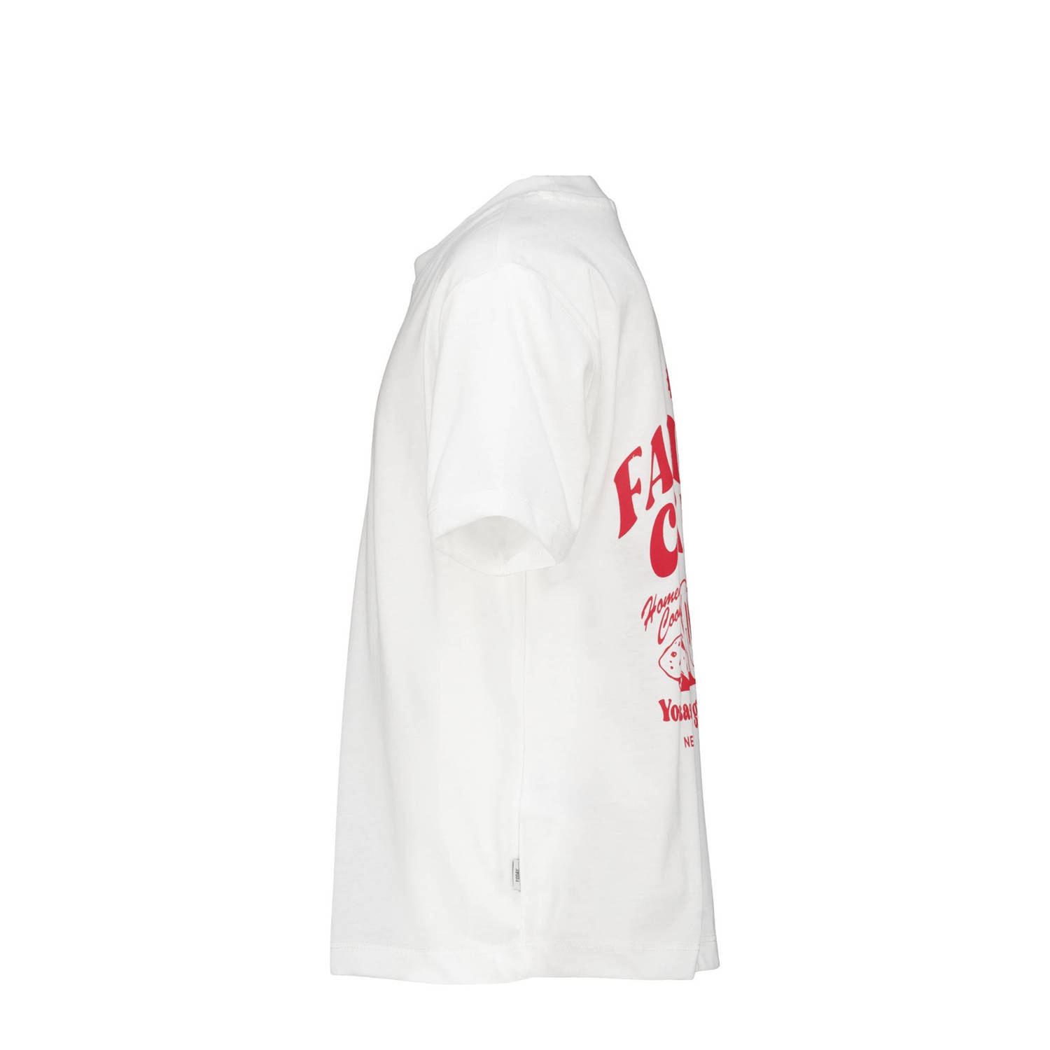 America Today T-shirt met backprint wit rood