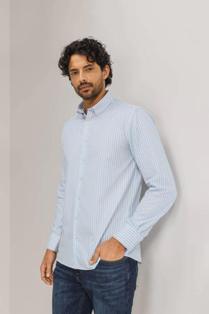 gestreept overhemd lichtblauw