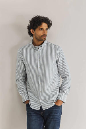 gestreept overhemd groen