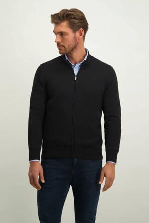 fijngebreid vest zwart