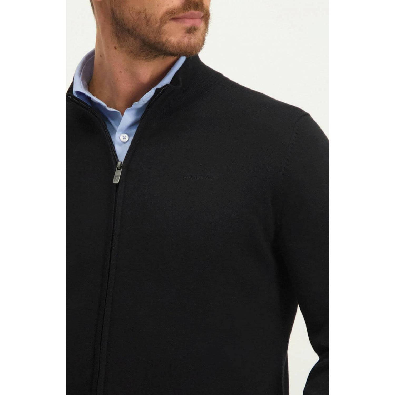 State of Art fijngebreid vest zwart