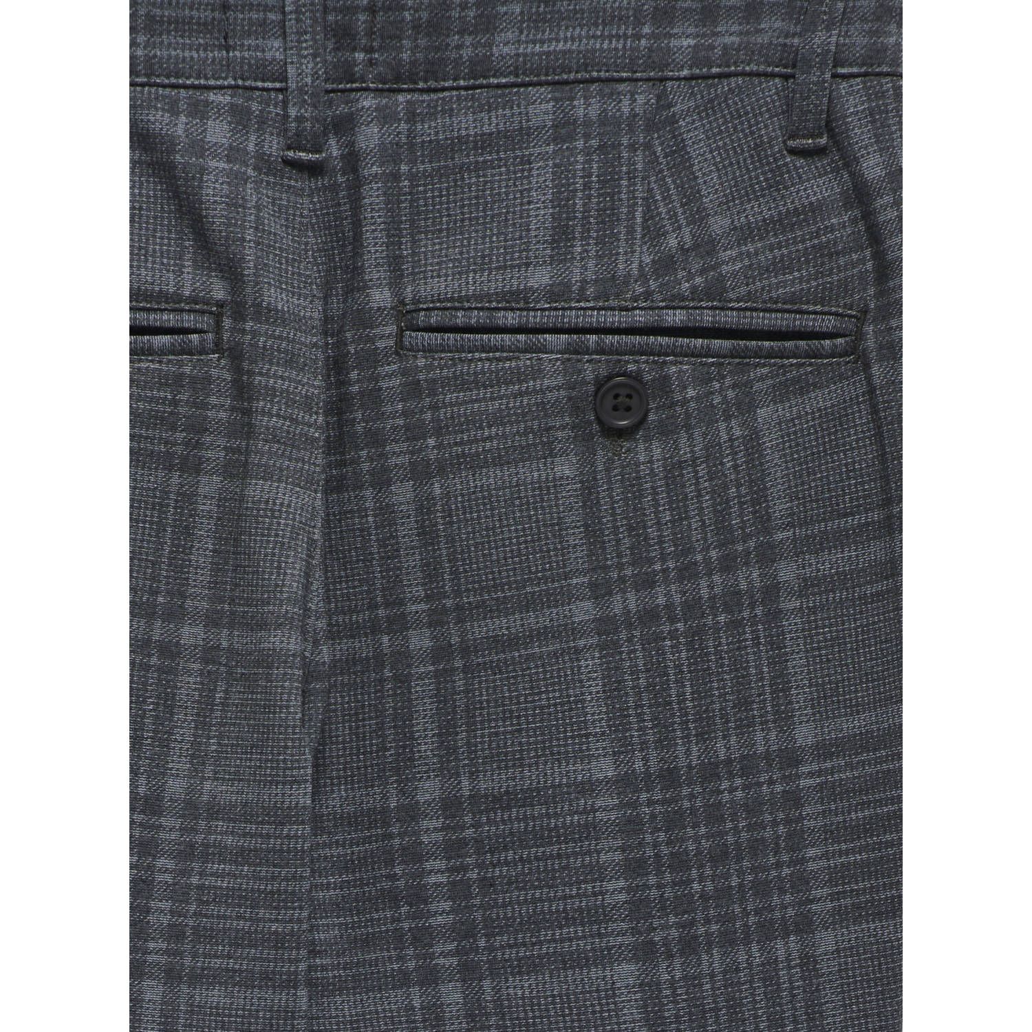 ONLY KIDS BOY geruite tapered fit broek KOBMARK donkerblauw