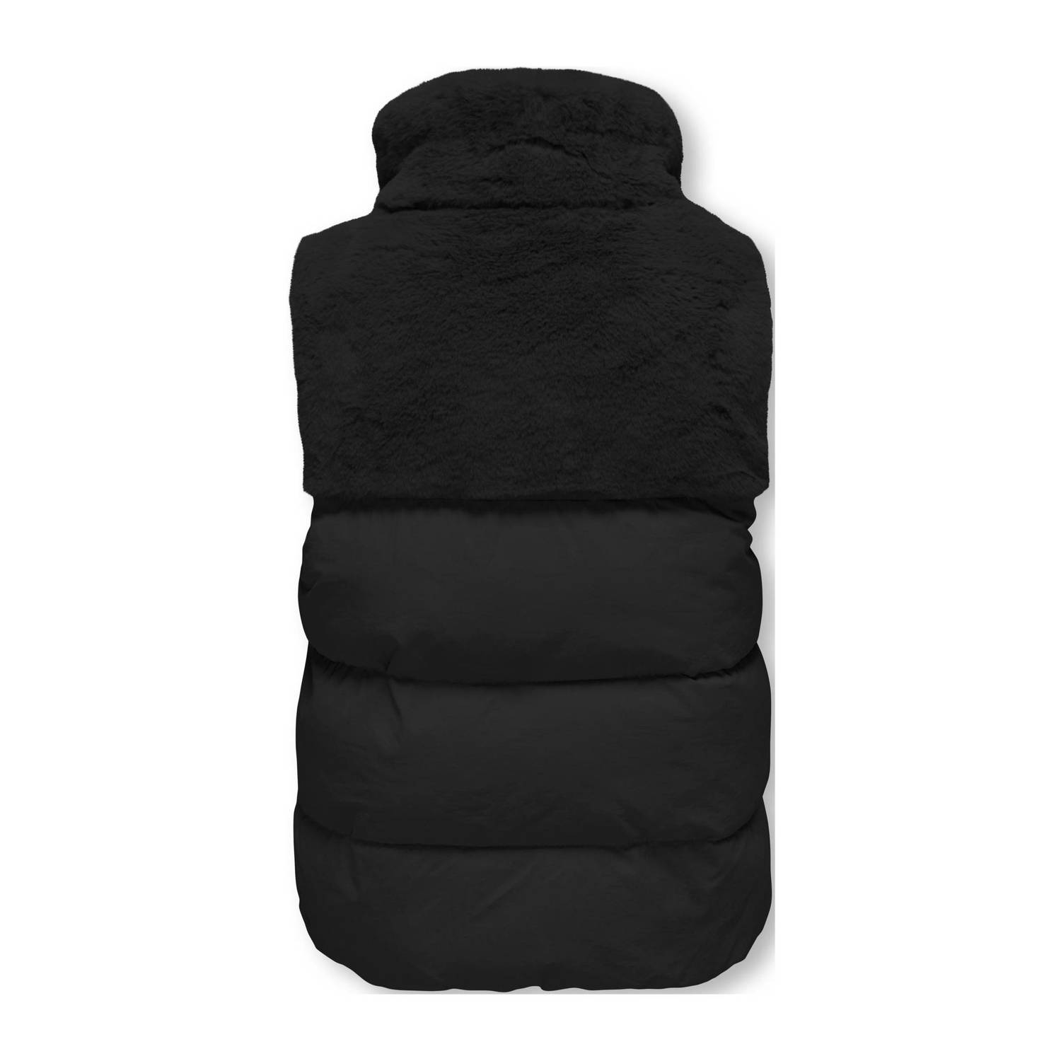 ONLY KIDS GIRL imitatiebont bodywarmer KOGWANJA zwart