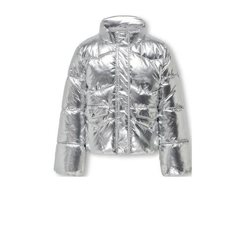 KIDS ONLY GIRL metallic gewatteerde winterjas KOGPEARL zilver metallic afbeelding