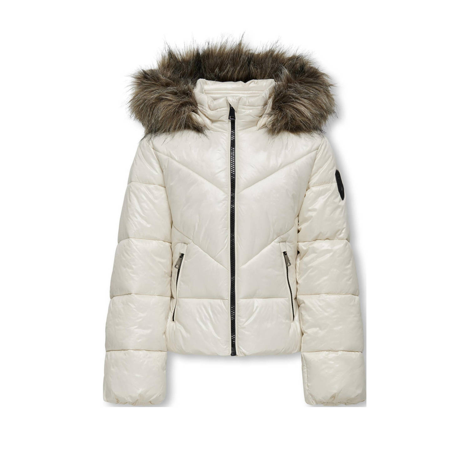 ONLY KIDS GIRL gewatteerde winterjas KOGFEVER ecru