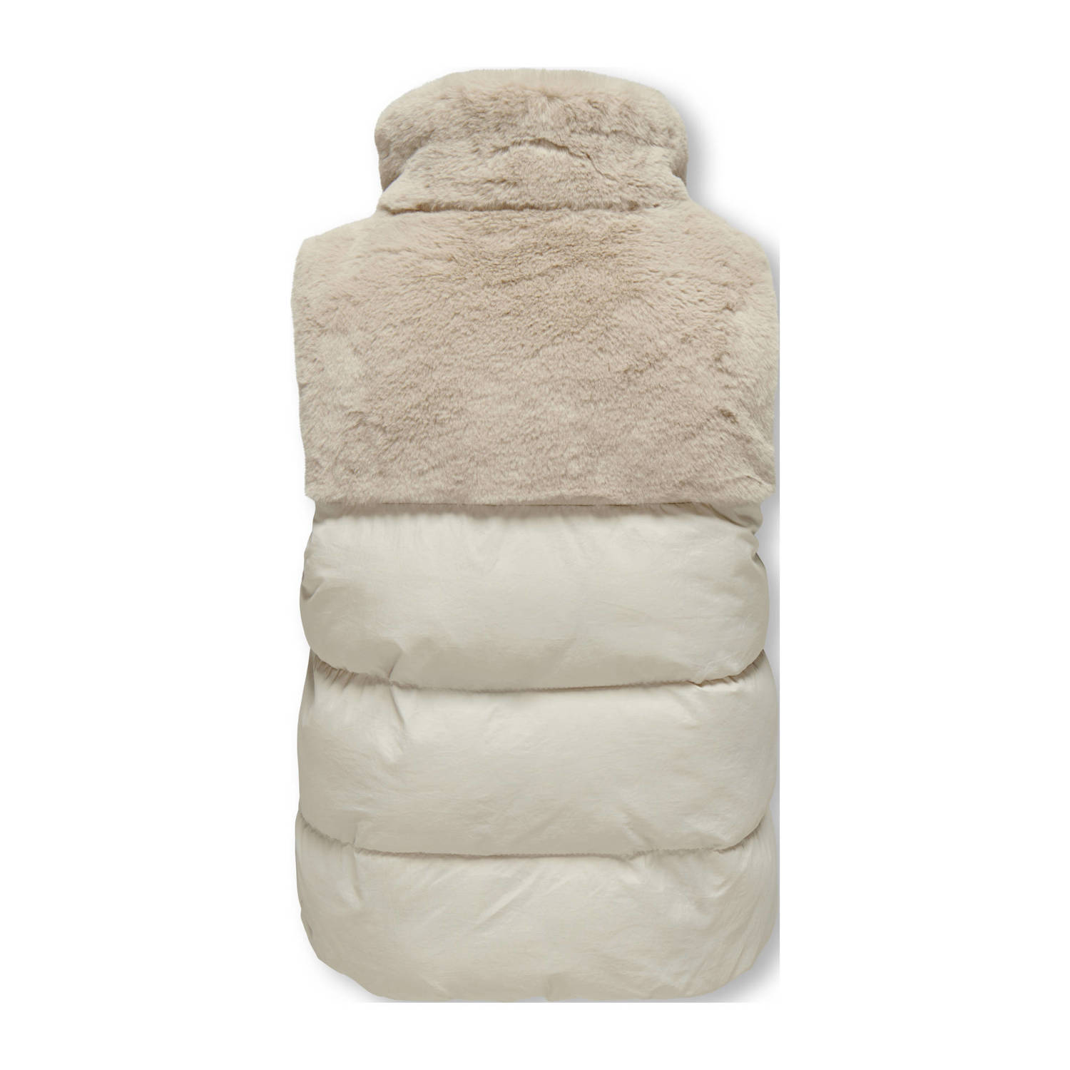 ONLY KIDS GIRL imitatiebont bodywarmer KOGWANJA ecru