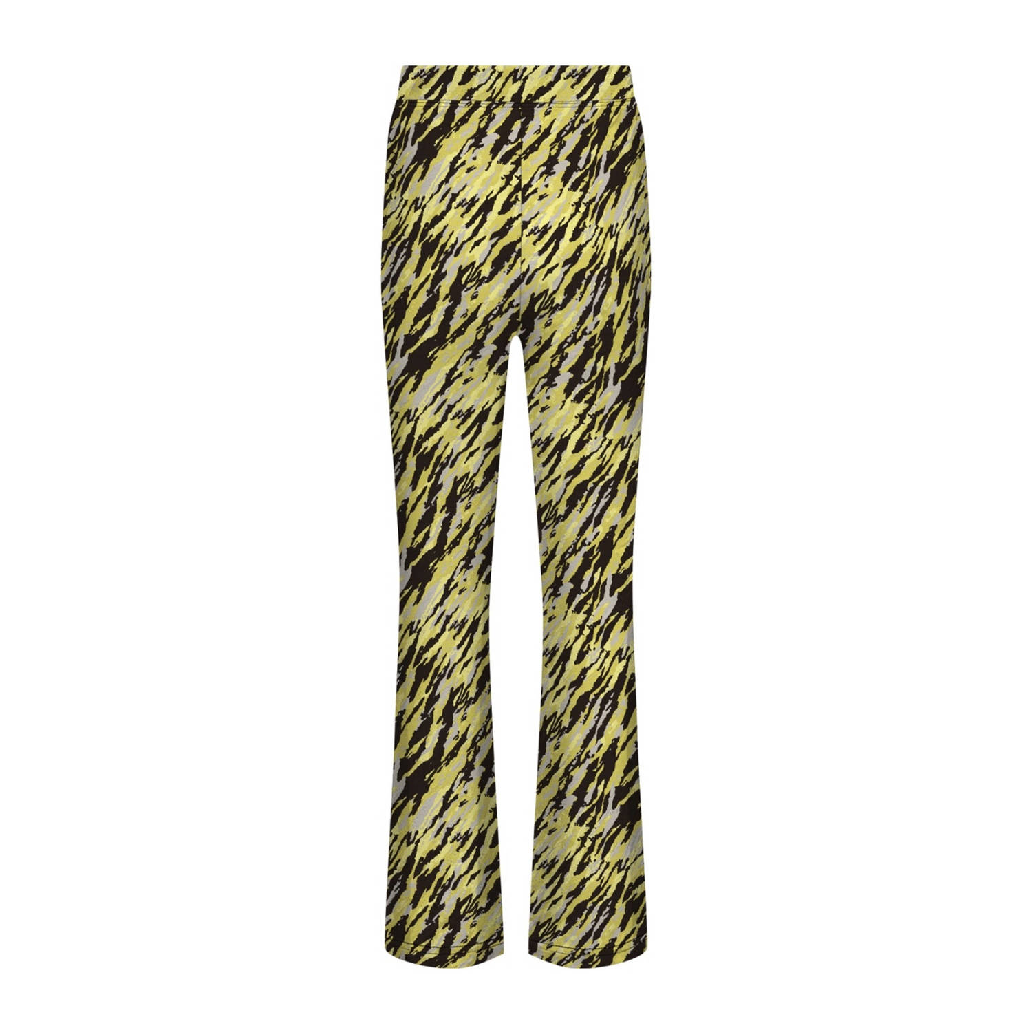 ONLY KIDS GIRL flared broek KOGPAIGE met all over print geel zwart