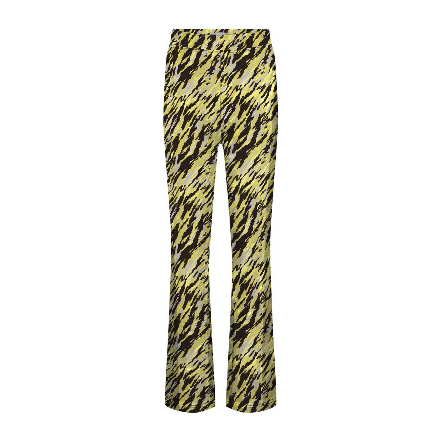 ONLY KIDS GIRL flared broek KOGPAIGE met all over print geel zwart