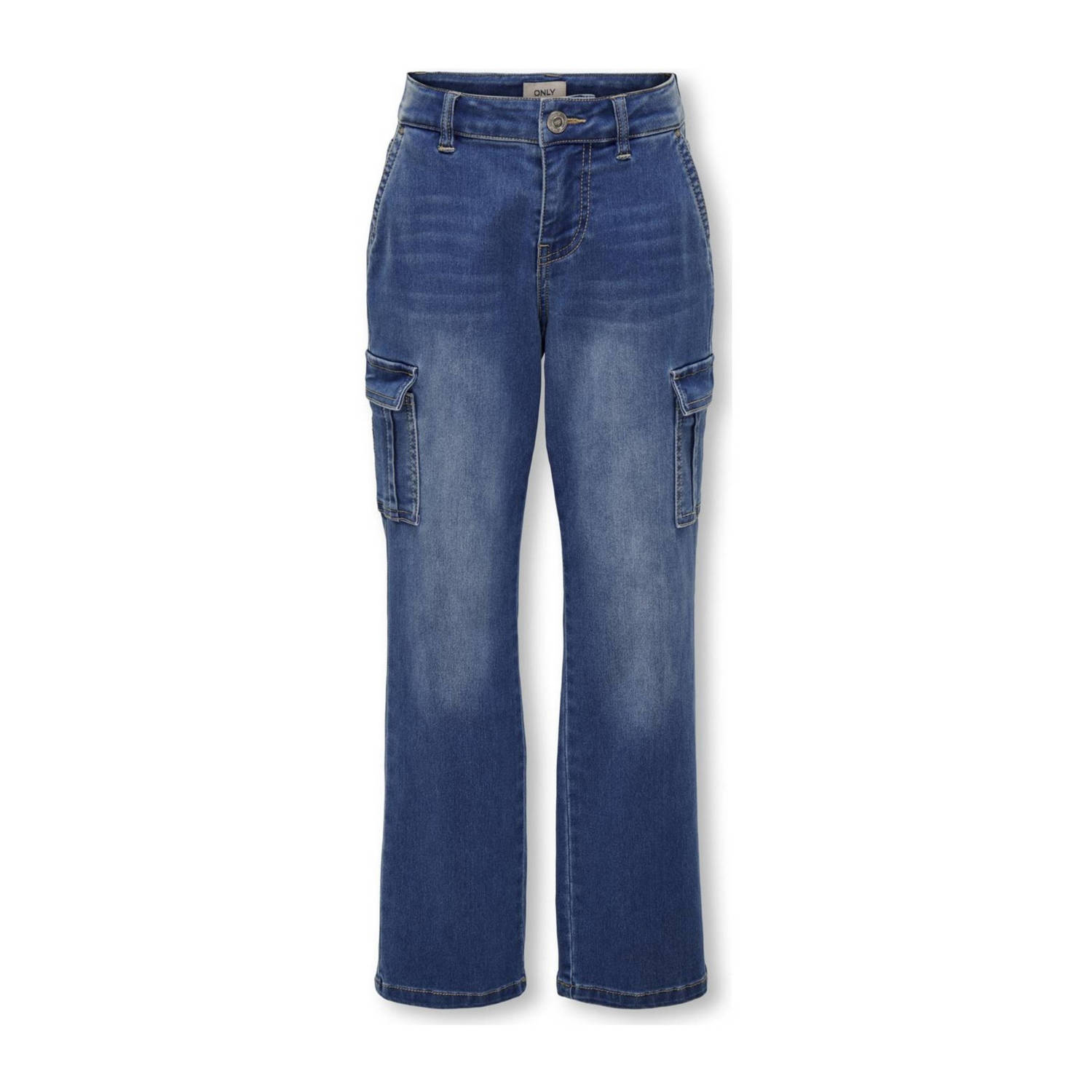 ONLY KIDS GIRL high waist straight fit jeans KOGSAFARI MISSOURI medium blue denim