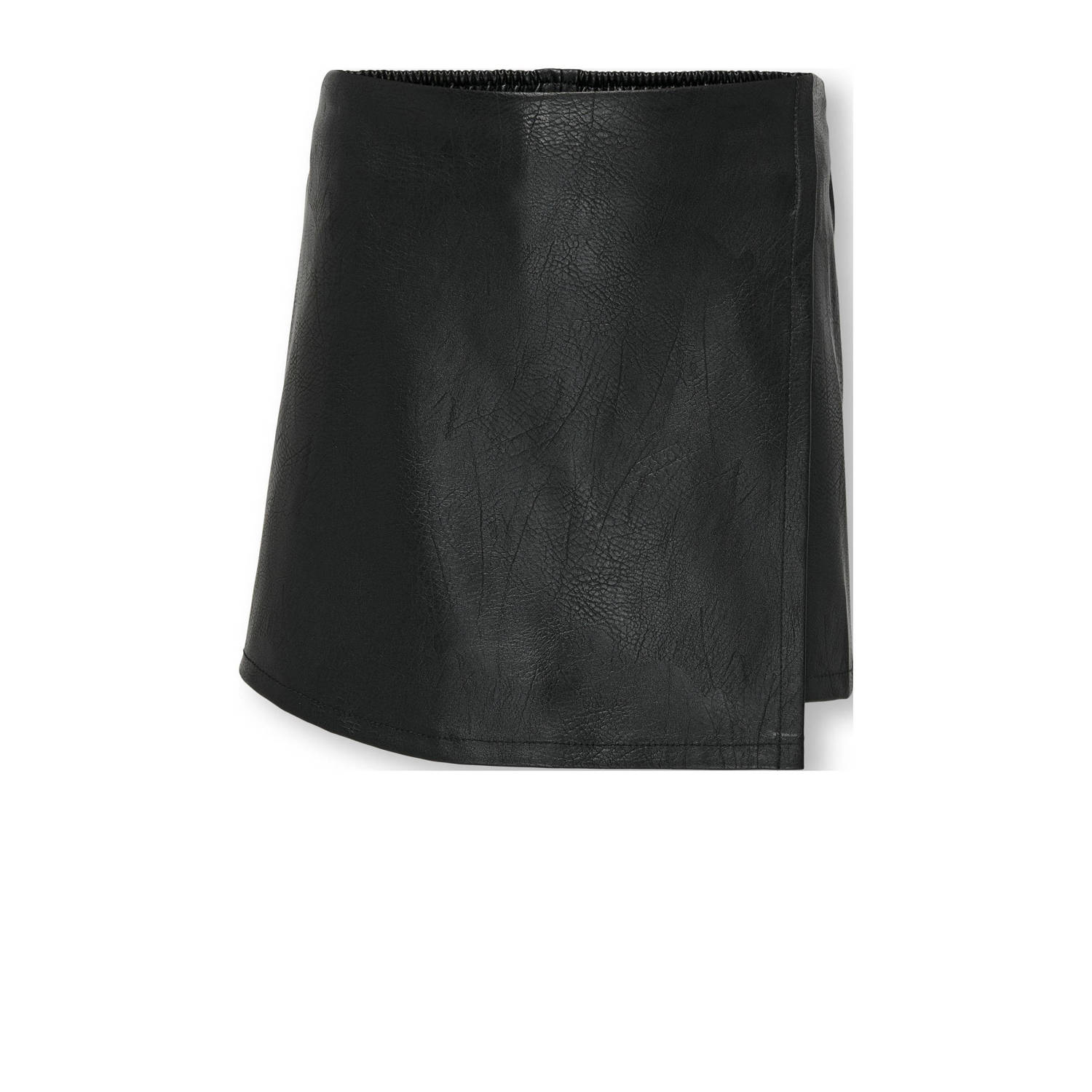 ONLY KIDS GIRL imitatieleren skort zwart