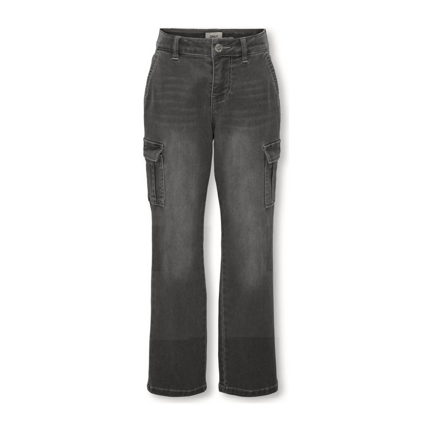 ONLY KIDS GIRL high waist straight leg jeans KOGSAFARI MISSOURI dark grey denim