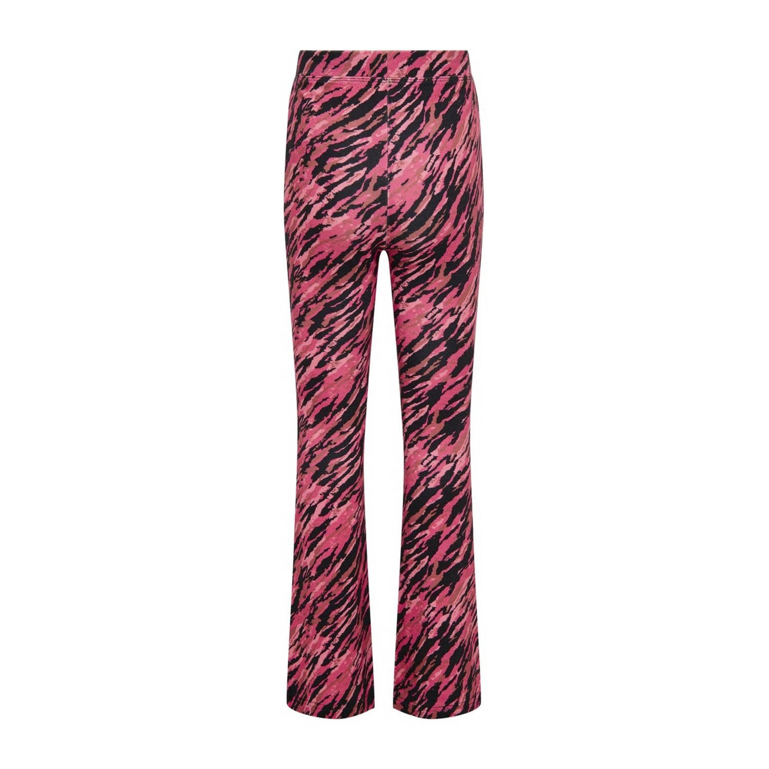 ONLY KIDS GIRL flared broek KOGPAIGE met all over print donkerroze zwart