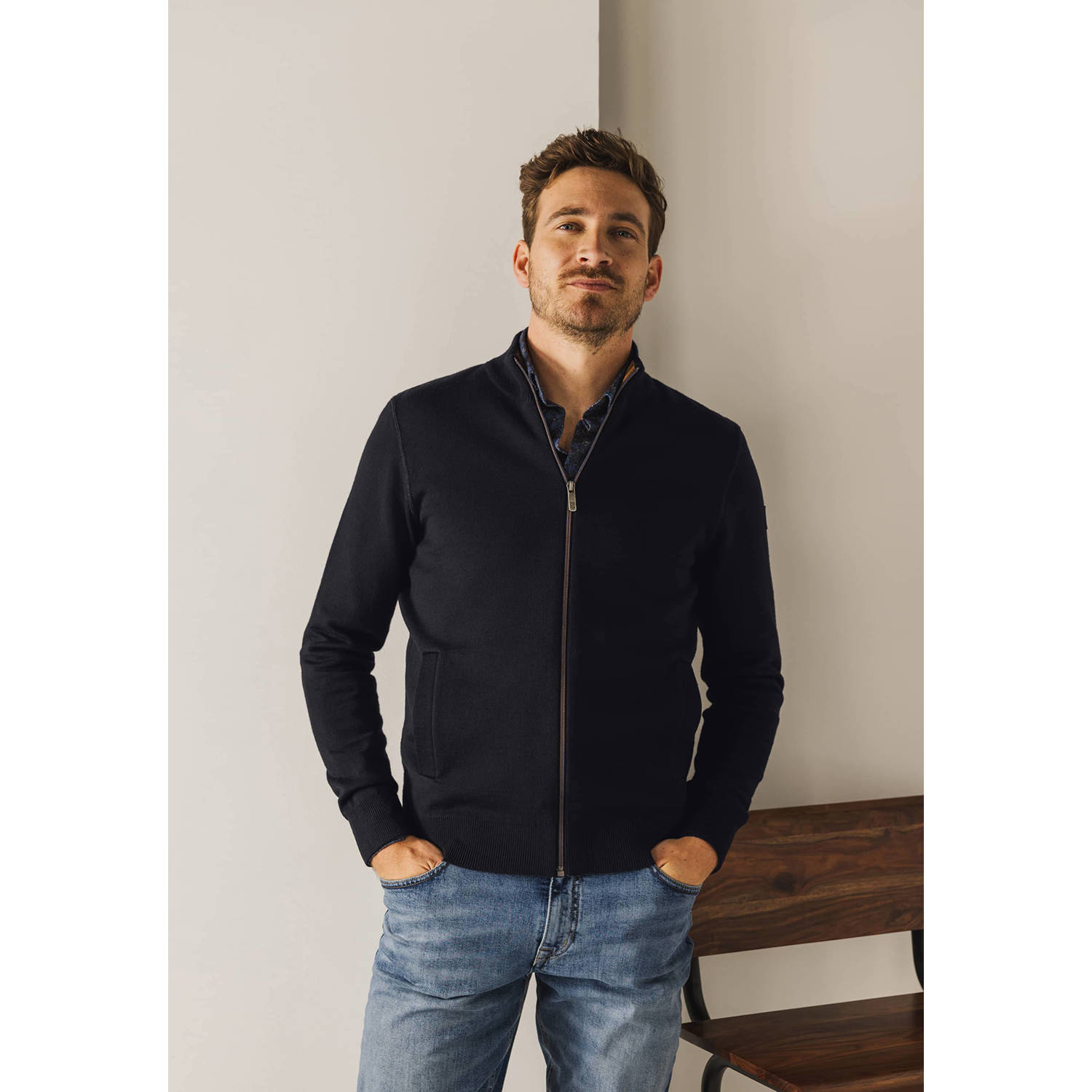 State of Art fijngebreid vest met wol