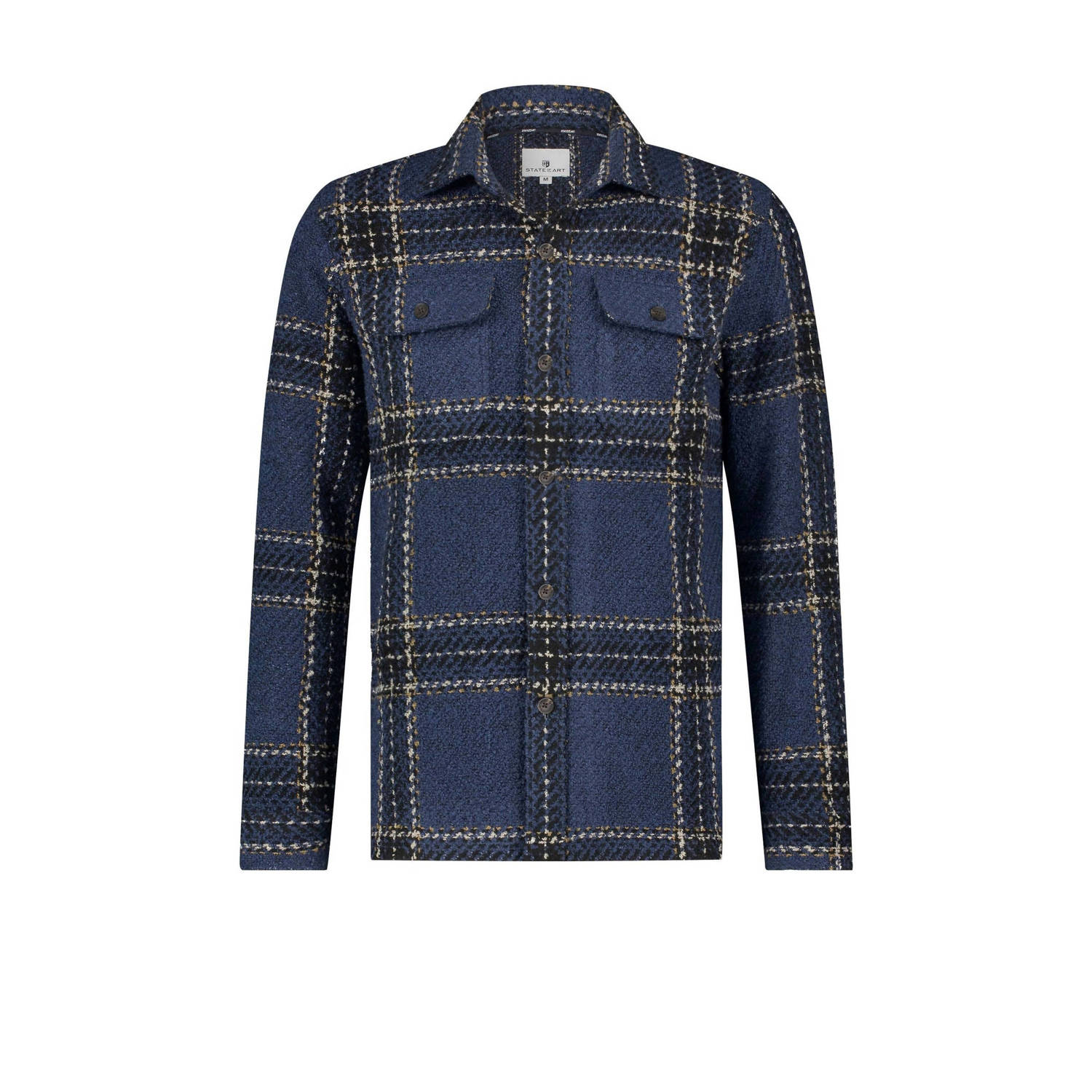 State of Art geruit overshirt blauw