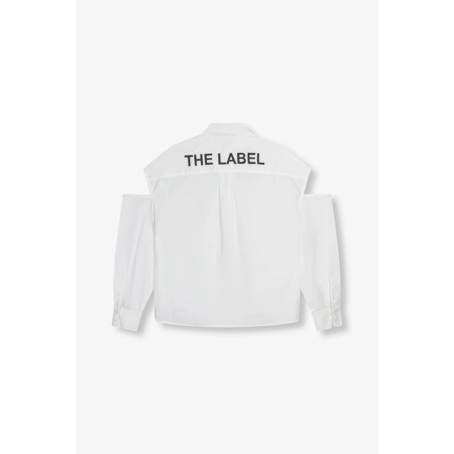 Alix the Label blouse met logo en open detail wit