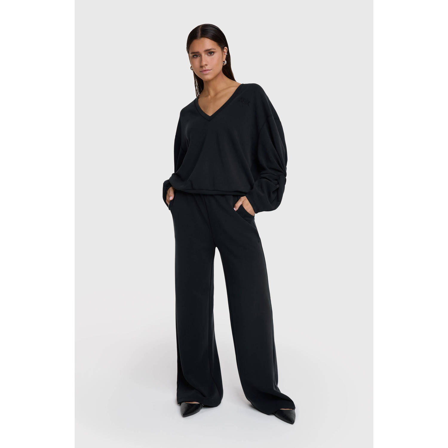 Alix the Label wide leg sweatpants zwart