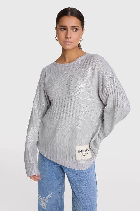 Alix the Label pullover zilver wehkamp