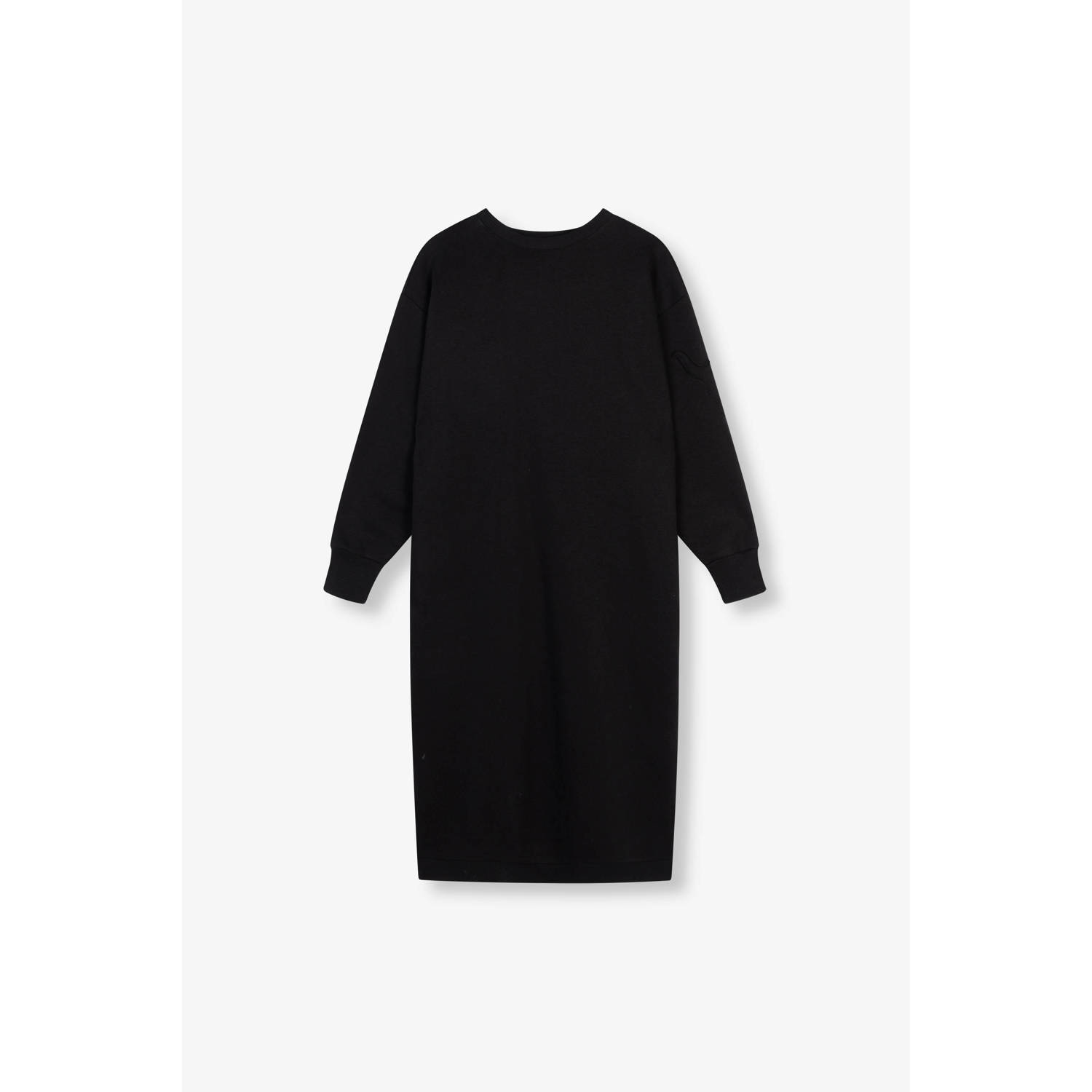 ALIX THE LABEL Dames Jurken Ladies Knitted Midi Sweat Dress Zwart