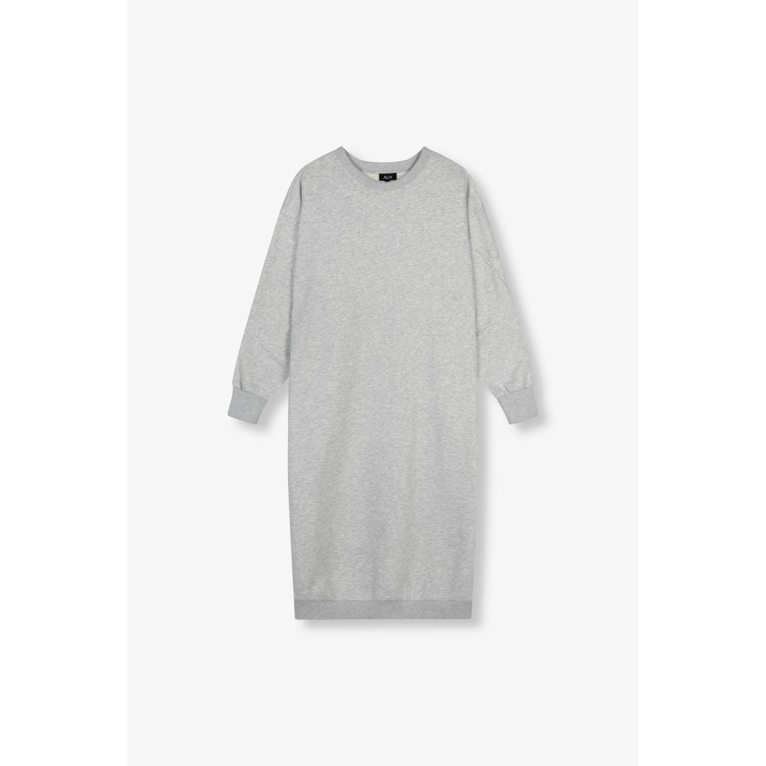 ALIX THE LABEL Dames Jurken Ladies Knitted Midi Sweat Dress Grijs