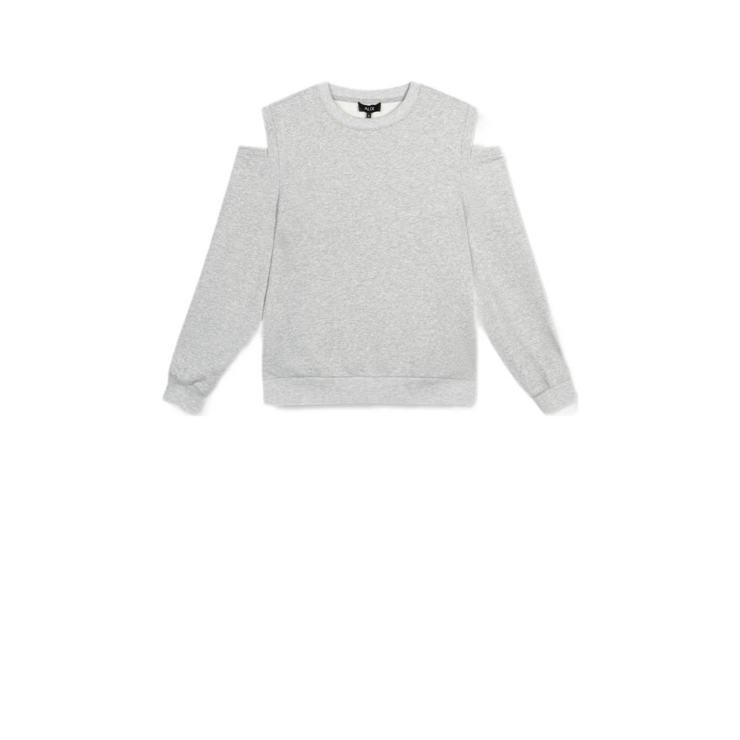 ALIX THE LABEL Dames Truien & Vesten Ladies Knitted Cut Out Sweater Grijs