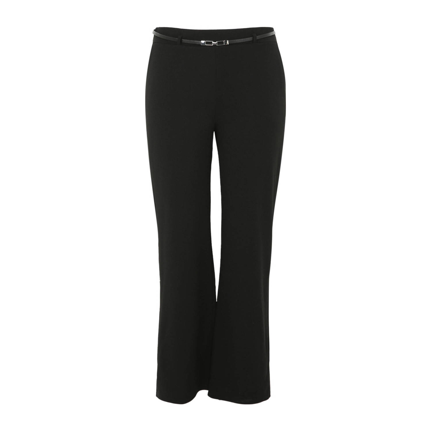 Paprika high waist regular fit broek zwart